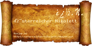 Österreicher Nikolett névjegykártya